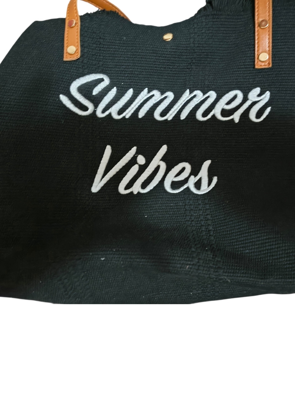 "Summer Vibes" Navy Blue Tote Bag